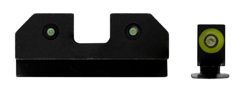 XS Sights GLR014P6G R3D  Night Sights fits Glock  Black | Green Tritium Green Outline Front Sight Green Tritium  Rear Sight