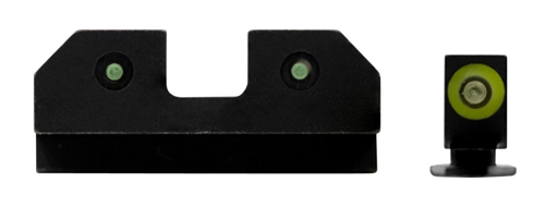 XS Sights GLR014P6G R3D  Night Sights fits Glock  Black | Green Tritium Green Outline Front Sight Green Tritium  Rear Sight