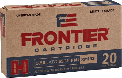 Frontier Cartridge FR200 Military Grade Centerfire Rifle 5.56x45mmNATO 55gr Full Metal Jacket 20 Per Box/25 Case