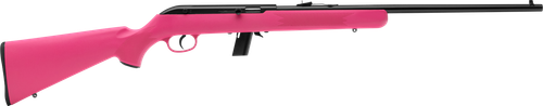 Savage Arms 40218 64 F Full Size 22 LR 10+1 21" Matte Black Carbon Steel Barrel, Matte Black Grooved Carbon Steel Receiver, Pink Fixed Synthetic Stock, Right Hand