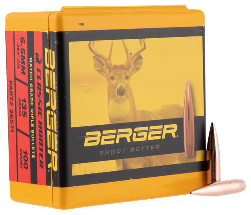 Berger Bullets 26571 Classic Hybrid Hunter Match Grade 6.5Creedmoor 135gr Boat Tail 100/Box