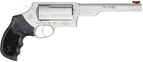 Taurus 2441069MAG Judge Magnum Compact Frame 45 Colt (Long Colt)/410 Gauge 5rd 6.50" Matte Stainless Steel Barrel, Cylinder & Frame, Black Ribber Grip, Transfer Bar Safety, Exposed Hammer