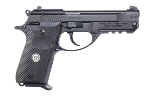 EAA GIRSAN 390850 MC 14T Solution Compact Frame 380 ACP 13+1, 4.50" Black Steel Tip-Up Barrel, Serrated Steel Slide & Aluminum Frame w/Picatinny Rail, Black Checkered Polymer Grip Ambidextrous