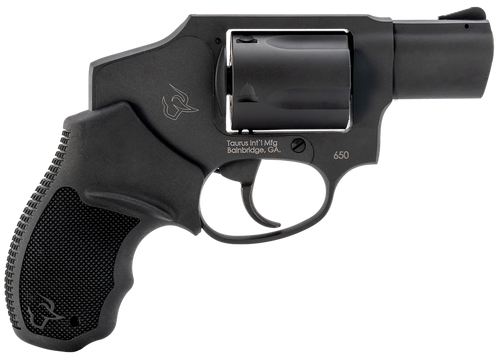 Taurus 2-650121 650  Small 357 Mag/38 Special +P 5 Shot 2" Matte Black Alloy Steel Barrel, Cylinder & Frame, Black Rubber Grip, Transfer Bar Safety, Concealed Hammer