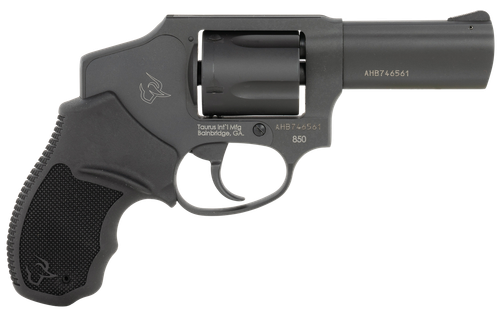 Taurus 2-850131 850  Small 38 Special 5 Shot 3" Matte Black Alloy Steel Barrel, Cylinder & Frame, Black Rubber Grip, Transfer Bar Safety, Concealed Hammer
