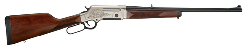 Henry H014D308 Long Ranger Deluxe Full Size 308 Win 4+1 20" Blued Steel Barrel, Engraved Nickel-Plated w/24K Gold Inlay Steel Receiver, American Walnut Stock Right Hand