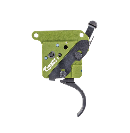 Timney Triggers 510V2 Elite Hunter  Curved Trigger with 3 lbs Draw Weight & Black/Green Finish for Remington 700 Right
