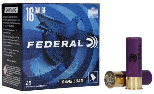 Federal H1606 Game-Shok Upland 16Gauge 2.75" 1oz 6Shot 25 Per Box/10 Case