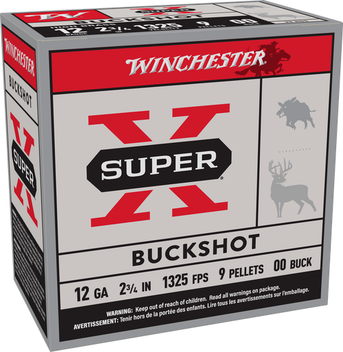 Winchester Ammo XB1200VP25 Super X  12Gauge 2.75" 00Buck Shot 25 Per Box/10 Case