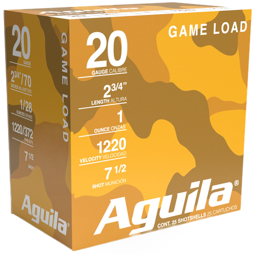Aguila 1CHB2007 Game Load  20Gauge 2.75" 1oz 7.5Shot 25 Per Box/10 Case