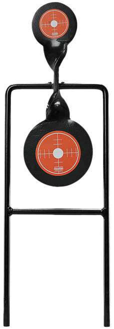 Champion Targets 40875 Gong Spinner Target 3" Top Target/4.7" Bottom Target Black/Orange Steel Bullseye Standing