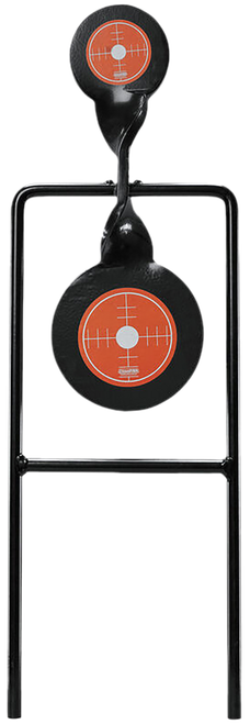 Champion Targets 40875 Gong Spinner Target 3" Top Target/4.7" Bottom Target Black/Orange Steel Bullseye Standing