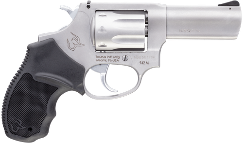 Taurus 2942M039 942  22 WMR 8rd 3" Barrel, Overall Matte Finish Stainless Steel & Finger Grooved Black Polymer Grip