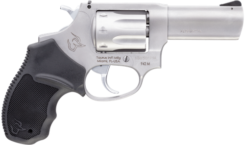 Taurus 2942M039 942  22 WMR 8rd 3" Barrel, Overall Matte Finish Stainless Steel & Finger Grooved Black Polymer Grip