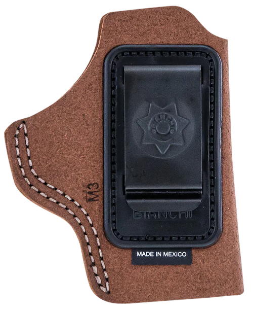 Bianchi 18026 6C  IWB Tan Leather Belt Clip Compatible w/Glock 19/23/26/27/36 Right Hand