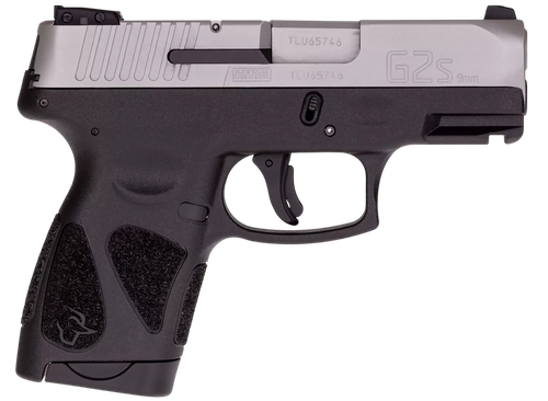 Taurus 1-G2S939 G2S  Compact Frame 9mm Luger 7+1 3.26" Matte Stainless Steel Barrel, Matte Stainless Steel Serrated Slide, Black Polymer Frame w/Accessory Rail, Black Polymer Grip