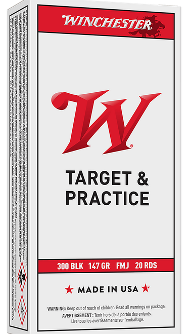 Winchester Ammo USA300B147 USA  300Blackout 147gr Full Metal Jacket Open Tip 20 Per Box/10 Case