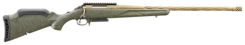 Ruger 46947 American II Predator Full Size 7mm PRC 3+1 22" Burnt Bronze Cerakote Spiral Fluted Threaded Barrel & Alloy Steel Receiver w/Picatinny Rail, Green Splatter Adj LOP Synthetic Stock