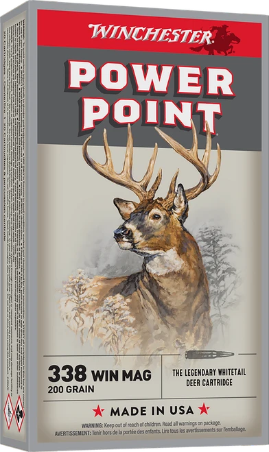 Winchester Ammo X3381 Power-Point  338WinMag 200gr 20 Per Box/10 Case
