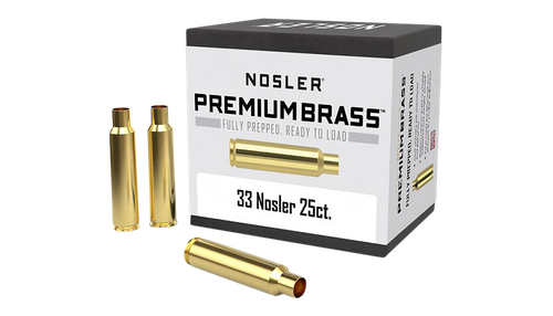 Nosler 10222 Premium Brass Unprimed Cases 33Nosler Rifle Brass 25/Box