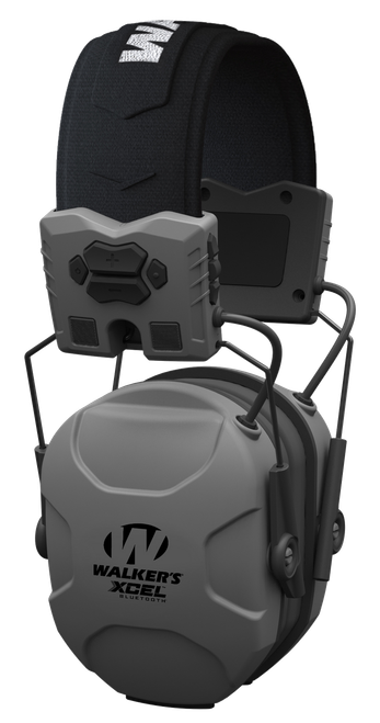 Walker's GWPXSEMBT XCEL 500BT Digital Electronic Muff 26 dB Over the Head Gray/Black Polymer