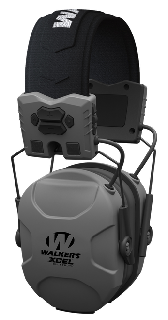Walker's GWPXSEMBT XCEL 500BT Digital Electronic Muff 26 dB Over the Head Gray/Black Polymer