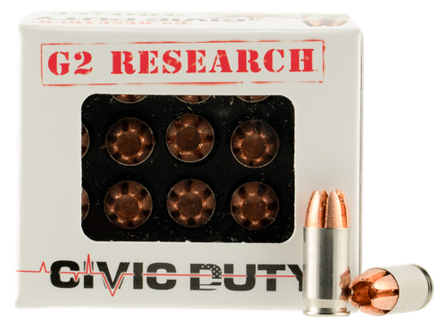 G2 Research G00621 Civic Duty  380ACP 64gr Copper Expansion Projectile 20 Per Box/25 Case