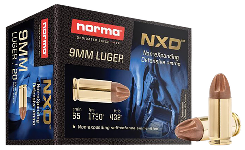 Norma Ammunition 611140020 Self Defense NXD 9mmLuger 65gr 20 Per Box/10 Case