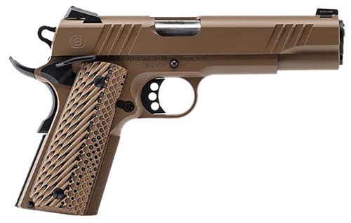 Bersa B19117050DEHB B1911  45 ACP 8+1 5" Stainless Steel Barrel, Flat Dark Earth Serrated Slide, Flat Dark Earth Stainless Steel Frame w/Beavertail, FDE VZ Grip