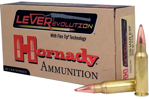 Hornady 82240 LEVERevolution  338MarlinExpress 200gr Flex Tip eXpanding 20 Per Box/10 Case