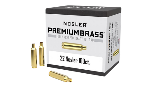 Nosler 10067 Premium Brass Unprimed Cases 22Nosler Rifle Brass 100/Box