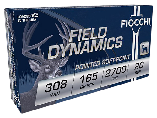 Fiocchi 308D Field Dynamics  308Win 165gr Pointed Soft Point 20 Per Box/10 Case