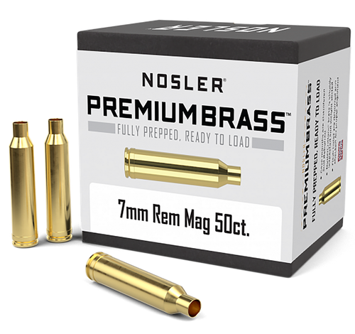 Nosler 10185 Premium Brass Unprimed Cases 7mmRemMag Rifle Brass 50/Box