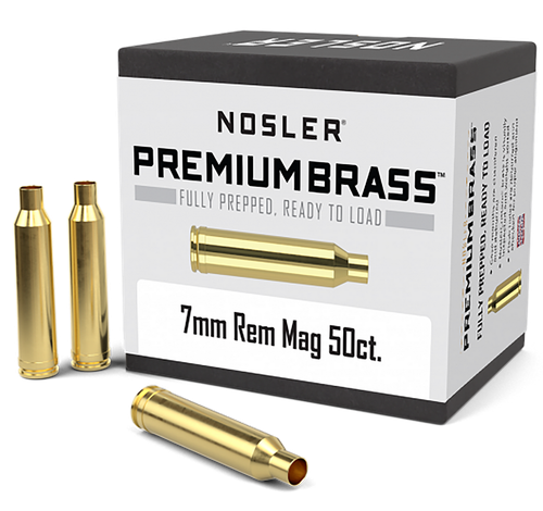 Nosler 10185 Premium Brass Unprimed Cases 7mmRemMag Rifle Brass 50/Box