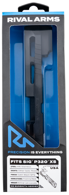 Rival Arms RA-RA10P502A Faction Series Slide A1 Sig P320 X-Five Docter Cut Cerakote Black 17-4 Stainless Steel