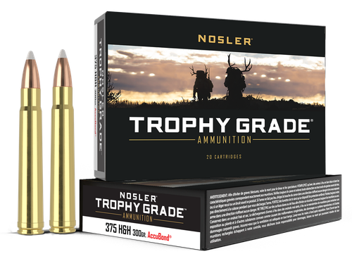 Nosler 60070 Trophy Grade  375H&HMag 300gr Nosler AccuBond 20 Per Box/10 Case