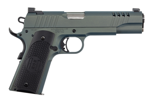 Auto-Ordnance 1911TCAC7 1911  45 ACP 7+1 5" Stainless Steel Barrel, Serrated Stainless Steel Slide, Northern Lights Cerakote Steel Frame w/Beavertail, Armor Black Cerakote Engraved Aluminum Grip