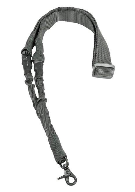NcStar AARS1PU Single Point Sling  Urban Gray Nylon 44"-60" OAL Adjustable Bungee Rifle