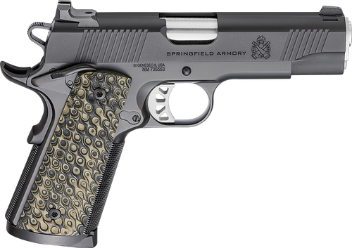 Springfield Armory PC9124 1911 TRP  45 ACP 8+1 4.25" Stainless Match Grade Barrel, Black Cerakote Serrated Carbon Steel Slide & Frame w/Beavertail, VZ Hydra G10 Grip