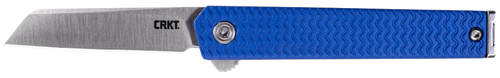CRKT 7083 CEO Microflipper Micro 2.21" Flipper Sheepsfoot Plain Satin 12C27 Sandvik Blade, Blue Textured w/Silver Liner & Accents Aluminum Handle, Includes Pocket Clip