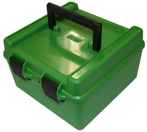 MTM Case-Gard R10010 Deluxe Ammo Box Round Handle Rifle Green Polypropylene 100rd