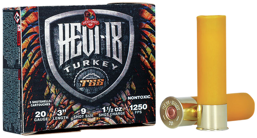 HEVI-Shot HS7009 HEVI-18 TSS Turkey 20Gauge 3" 1 1/2oz Tungsten 9Shot 5 Per Box/10 Case