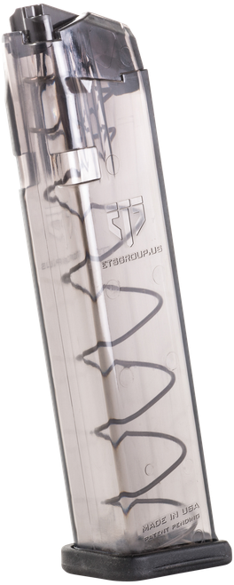 ETS Group SMKGLK922 Pistol Mags Competition Legal 22rd Extended 9mm Luger Compatible w/ Glock 17 Smoke Polymer