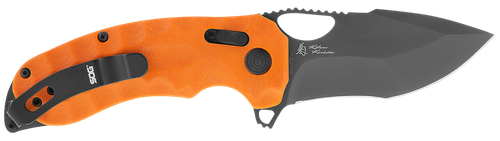 S.O.G SOG12270357 Kiku XR LTE 3.02" Folding Tanto Plain Cryo CTS XHP Blade Deep Textured Blaze Orange G10 Handle Includes Belt Clip