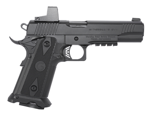 Girsan 395020 Witness2311  9mm Luger 17+1 5" Black Steel Barrel, Black Optic Ready/Serrated Steel Slide, Black Polymer Frame w/Beavertail & Picatinny Rail, Black Checkered Polymer Grip, Ambidextrous