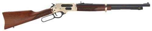 Henry H024410 Side Gate  Full Size Frame 410 Gauge 5+1, 2.5" Chamber 19.80" Blued Steel Barrel, Polished Brass Steel Receiver, American Walnut Wood Stock