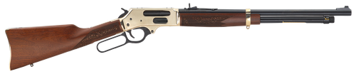 Henry H024410 Side Gate  Full Size Frame 410 Gauge 5+1, 2.5" Chamber 19.80" Blued Steel Barrel, Polished Brass Steel Receiver, American Walnut Wood Stock