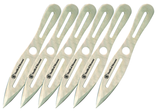 Smith & Wesson Knives SWTK8CP Bullseye Throwing Knives 4.50" Fixed Spear Point Plain 2Cr13MoV SS Blade, 2Cr13 Stainless Handle, 8" OAL, 6 Pack