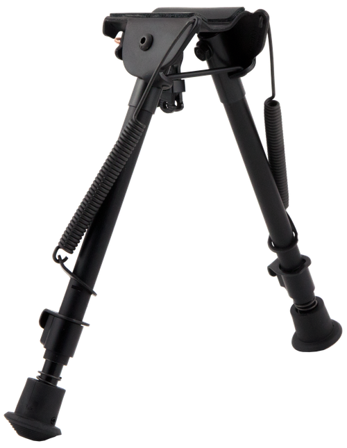 Harris Bipods LM1A2 Non-Swivel L Swivel Stud, 9-13", Black Steel/Aluminum, Notched Legs, Rubber Feet