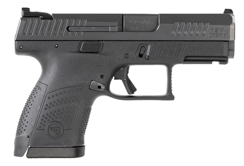 CZ-USA 91560 P-10 S  9mm Luger 12+1 3.50" Black Steel Barrel, Black Nitride Serrated Steel Slide, Black Polymer Frame w/Picatinny Rail, Black Interchangeable Backstrap Grip, Ambidextrous